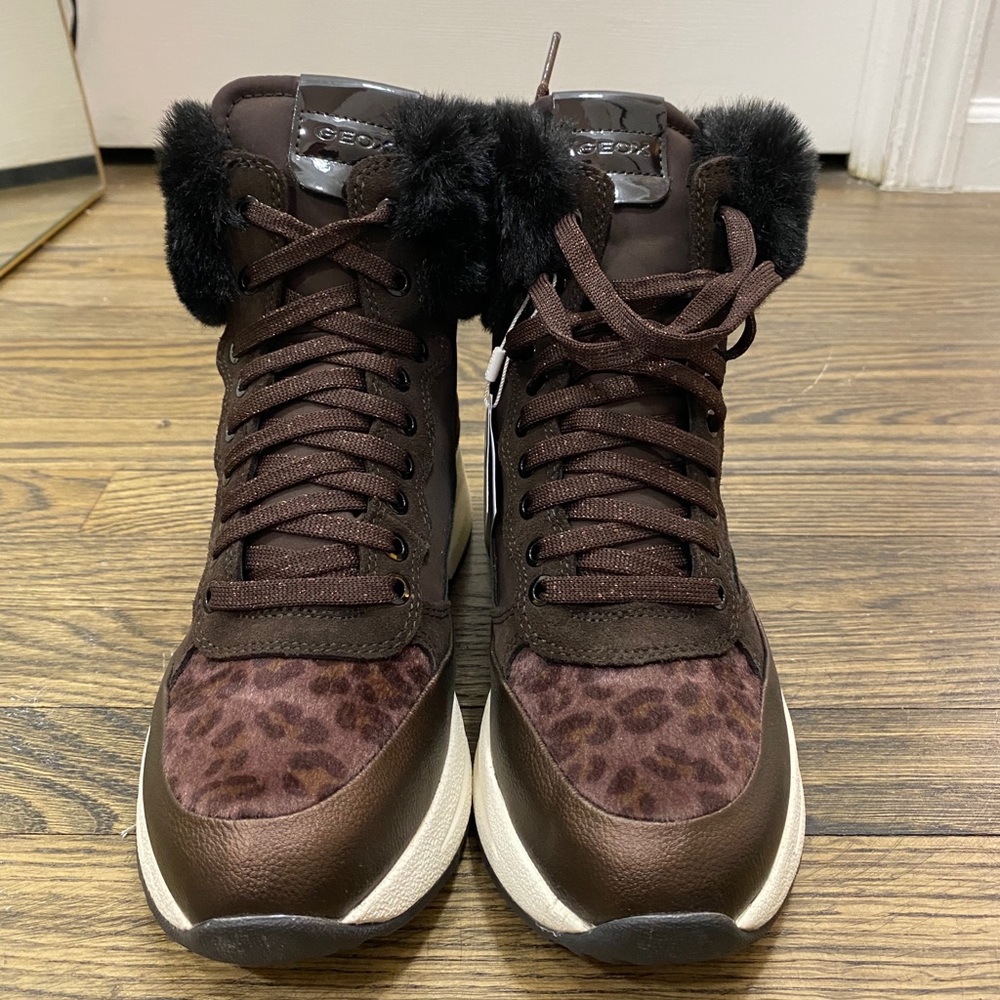 GEOX Backsie Waterproof Faux Fur Sneaker Boot